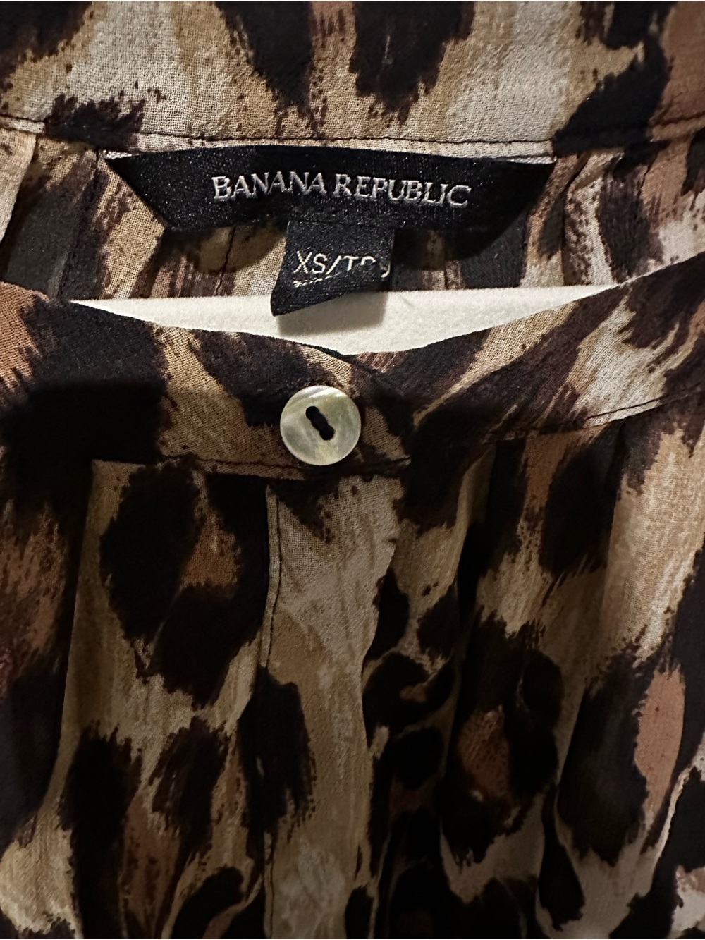 Banana Republic Leopard Print Blouse -โ Brown & Black XS